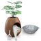 Litter Box with Faux Plant & 2x Litter Box Liners & Scoop, Large Cat Hidden Plant Litter Box, Artificial Plant Litter Box Enclosure Furniture Large DIY Litter Box Furniture for Cat Kitty Bunny