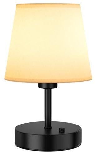EppieBasic Rechargeable Table Lamp Cordless: Fast Charging & Long Lasting - 2700K Warm Light Vintage Small Black Lamps for Women Housewife - Living Room Bedroom