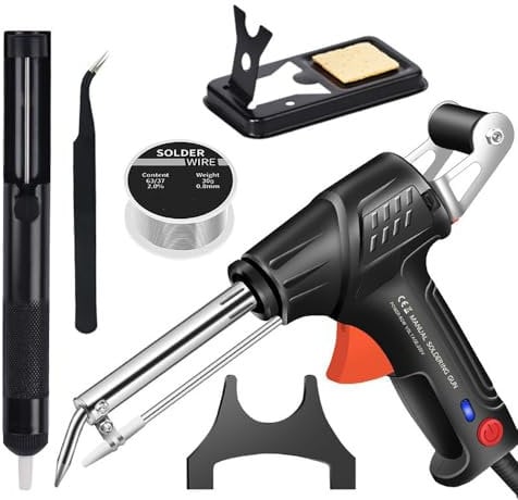 Internally Heated Industrial Laser Welding Tools,Welding Machine,Multi-Function Soldering Iron Soldering Gun Set, Laser Welding Gun for Metal,Light Weight, Easy to Use (Black- External Heat)