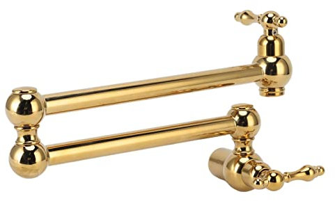 Robinet de Cuisine Mural en Cuivre, Robinet de Bras Swing à Double Joint, Robinet D'évier Rotatif à 360 ° pour Lavage de Légumes, Apparence Esthétique Industrielle Facile à