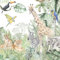 UNIK Nordic papier peint animaux de la jungle pour enfants 150 x 250 cm – fresque murale ludique en aquarelle – tapisserie en non-tissé facile à poser pour chambre bébé