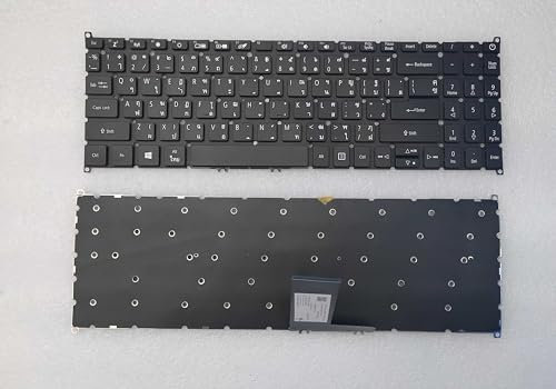 JYJYGDM Pièces d'ordinateur Portable Nouvelle thaïlande for Acer Aspire A315-42G A315-54K A315-55G SF315-51 SF315-51G NoBacklit Noir Blanc Impression Ordinateur Portable Clavier