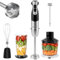 4 in 1 Hand Blender Electric Stick Blender, 12 Speeds Handheld Food Processor Food Chopper with 304 Stainless Steel Balde, 500ML Chopper 600ML Breaker Hand Mixer Blender for Kitchen