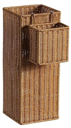 LCSVCCXA Porte-parapluie En Rotin Tressé avec Petite Poignée, Idéal pour La Maison, 20 X 20 X 49 Cm