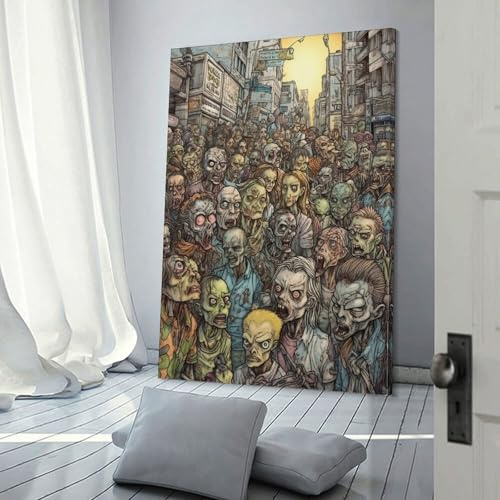 POLIUAWS Horde of The Undead Poster Gemälde Poster Für Büro Klassenzimmer Leinwand Moderne Leinwand Wandkunst 20x30inch(50x75cm)