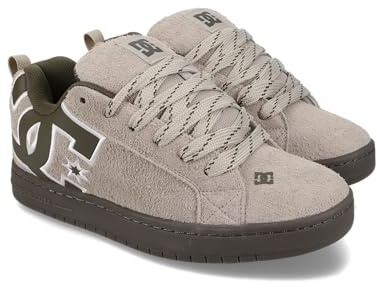 DC Shoes Herren 43i Court Graffik Skate Sneaker, Taupe/Olive/Gum, 6.5