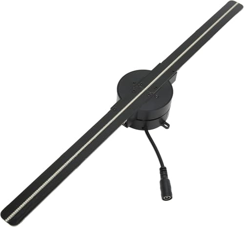 Proiettore ologramma 3D, telecomando, Bluetooth, controllo app, ventola LED con scheda di memoria da 8 GB per fiere e negozi
