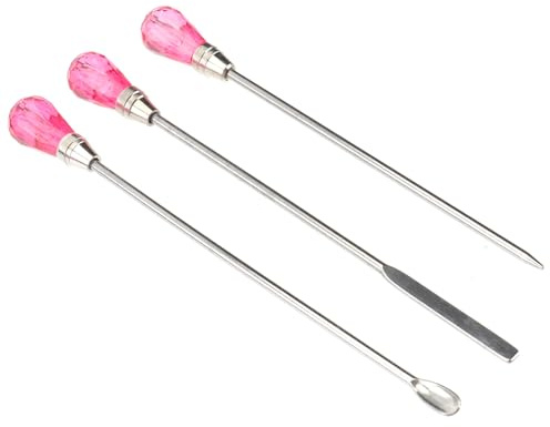 LALADEFIEE 2set Metal Nail Art Mixing Rods Sturdy Manicure Color Agitators for Salon and Home Use Multi-purpose Nail Varnish Mixer for Crystal Designs and Fine Detail Drawing Random Color