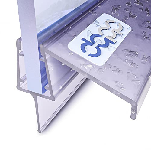 DQ-PP Duschdichtung 190cm – für 6mm - 8mm Glastür Stärke – UK21 – Wasserablaufprofil Wasserabweisprofil – Duschabdichtung Duschwand – Ersatzteile für Duschkabine – Transparent