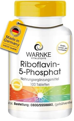Riboflavine 5-phosphate - vitamine B2 - végétalien - 100 comprimés - riboflavine active | Warnke Vitalstoffe - Qualité des pharmacies allemandes
