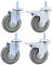 4 Schwerlastrollen M12 × 30 mm Gewinde Industrieller Transport Gummirollen Mit Bremse 75 mm / 100 mm / 125 mm 480 kg Universal Lenkrollen Leise Möbelrollen Doppellager Stielrollen