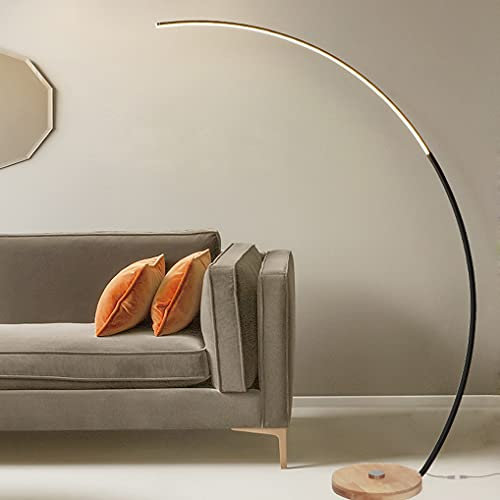 LANMOU Lampada ad Arco con Telecomando, Moderna Lampada da Terra LED Dimmerabile, Cura Degli Occhi Lampada da Lettura per Soggiorno, Camera da Letto, Ufficio,Nero