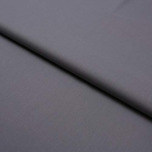 Stoff Meterware Baumwolle Linon (Einfarbig, Uni, Schadstoffgeprüfter Stoff, Pflegeleicht, 1 Meter) (Grau)