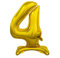 GoDan Beauty&Charm Luftballons Zahlen 0-9 zum Aufstellen auf dem Tisch 38 cm Folienballon Geburtstagsluftballons Zimmer und Raumdekoration beim Geburtstag Jubiläum (Zahl 4 Gold)