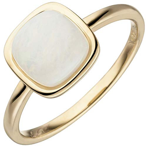 Jobo Damen-Ring aus 14 Karat 585 Gold mit Opal Größe 52