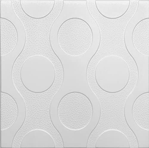 Panneaux 3D en souple pur polystyrène XPS PS, panneau de plafond 50x50cm, décors muraux, revêtement mural, de 2-3 mm d'épaisseur (6m², 0898)