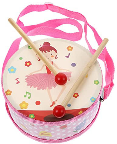 TOYANDONA Kinder Trommel-Set aus Holz, Trommel, Spielzeug mit Stößeln, Musikinstrument, Lehrer, Glocke Baby, Lernen, Lernen, Spielzeug, Baby, Geschenk für Dusche für Mädchen Jungen
