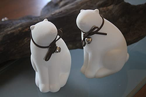 EXNER 2 Eisbären Ivory aus Porzellan, 8 x 5 x 10 cm, Tierfigur Eisbär im Doppelpack, Porzellan matt
