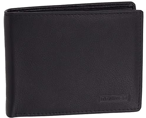 Ledershop24 Leder RFID Herren Geldbörse Portemonnaie Geldbeutel Herren Platz für über 12 Karten Farbe Schwarz