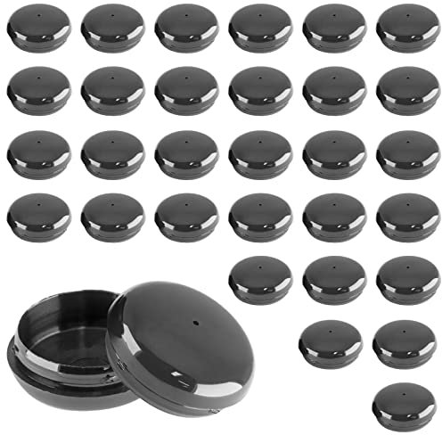 Luomorgo Lot de 32 capuchons en fer forgé pour pieds de meubles de patio - 3,8 cm - Embouts en métal pour pieds de chaise - Protections de sol pour tables en métal d'extérieur, pelouse, noir