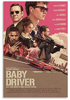 Filmposter Baby Driver, dekoratives Gemälde, Leinwand, Wandkunst, Wohnzimmer, Poster, Schlafzimmer, Gemälde, 30 x 45 cm
