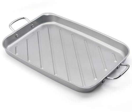 BTCDR Grillpfanne – 27,9 x 38,1 cm Grillaufsatz mit Griffen