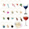 Weinglas Charms Weinglas Anhänger 18Stk Getränke Marker Cocktail Kennzeichnungen Glas Markierung für Party Glasflasche Dekoration Weinglas-Marker Etiketten Identifikation Trinkfreunde Stielgläser