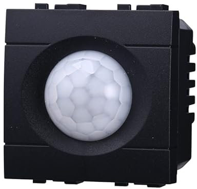 Sensore Movimento PIR Timer 2P 2M, Compatibile Con Bticino Living Light (Nero)