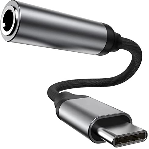 VMOJO USB C auf 3,5 mm Audio Adapter, Stecker auf Buchse Kopfhöreranschluss Adapter, Nylonkabel für Samsung S21/S20/S20+/S20 Ultra, Pixel 4/+ 4XL und weitere Typ-C-Geräte