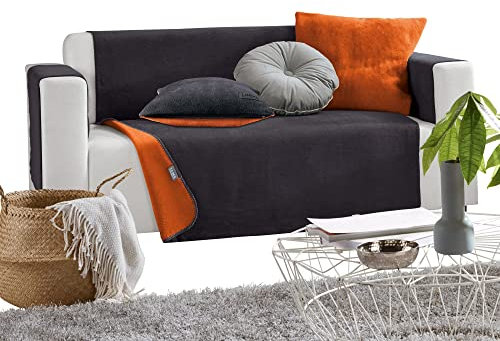 Looks by Wolfgang Joop Armlehnenschoner 2er-Pack anthrazit/orange Größe 50x70 cm