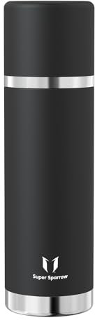 Super Sparrow Gourde Isotherme - 1000ml - Bouteille Isotherme - Gourde INOX sans BPA - Couvercle étanche Qui Sert de Tasse - Maintient la Température 12/24h (Chaud/Froid)