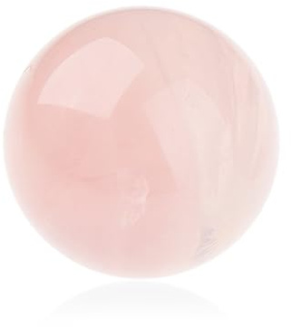 NKlaus Kugelform Rosenquarz, 40mm Edelstein für Massage und Deko, 1 Stück | Zartrosa, geschliffen und als beruhigendes Dekorationselement geeignet