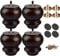 Btowin 4 Inch / 10cm Solid Wood Furniture Legs, 4Pcs Mid-Century Modern Walnut Turned Wooden Bun Feet with Threaded M8 Hanger Bolts & Mounting Plate & Screws for Sofa Couch Armchair Cabinet Recliner