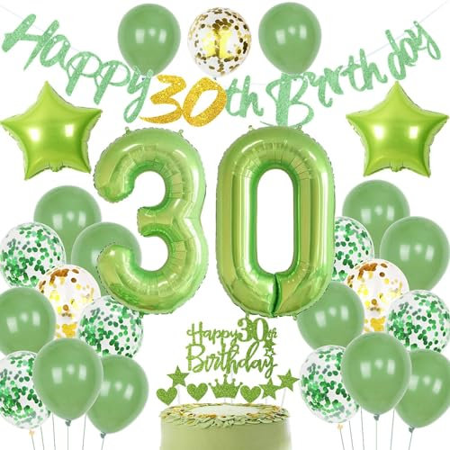 Grün Geburtstagsdeko 30 Mann, Grün 30 Geburtstag Deko Frau, Luftballons 30. Geburtstagsdeko Mann 30. Geburtstag, 30. Frau Ballon, 30. Party Deko