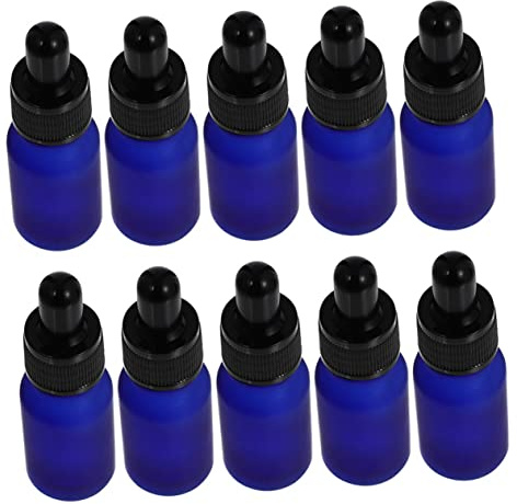 Lot de 10 Bouteilles avec Huile Essentielle - Bouteilles de Voyage - Bouteilles cosmétiques vides - Bouteilles de Toilette vides - Bouteilles de en Verre - Accessoires