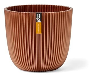 Capi Europe - Blumentopf Kugel Groove 'Made with' Metallic Kupfer - 22x20 - Blumentöpfe für drinnen und draußen - Hergestellt aus recycelten Materialien