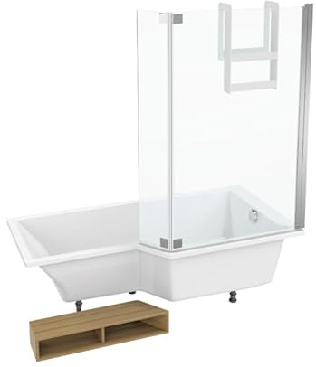 Pack baignoire bain douche 180 x 90 JACOB DELAFON Neo version droite + pare bain chromé