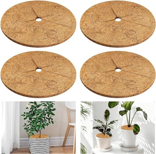 OAHAO 4 Stück Kokosmatten,Natürliche Kokosfasermatte für Pflanzenschutz und Winterschutz,Nachhaltiger Frostschutz und Kälteschutz für Ihre Pflanzen,Schutz vor Nässe, Frost (40CM)