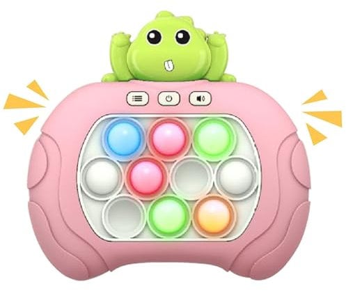 Console De Jeu Quick Push Bubbles,Jeu Fidget électronique,Puzzle Pop It Game Machine,Push Pop Bubble Sensory Fidget Toy,Sensory Fidget Toys for Kids,Machine Jeu Puzzle-Pop (Dinosaure Couleur)