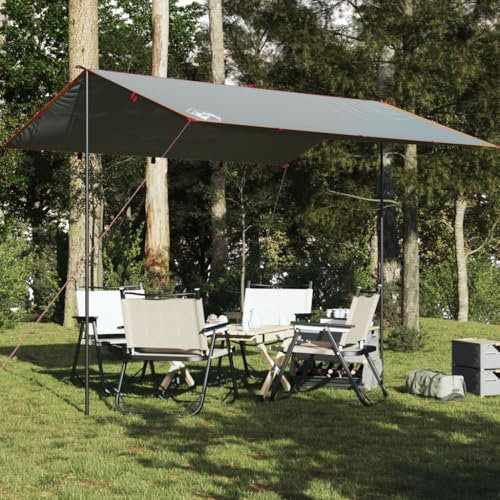 Tino Tech Tarp 360x294 cm Zeltunterlage für Ourdoor Camping Zeltplane Tarp für Hängematte Wasserdicht Tarp Camping Zelt Plane Ultraleicht Camping Zeltplane Oxford-Gewebe Grau und Orange