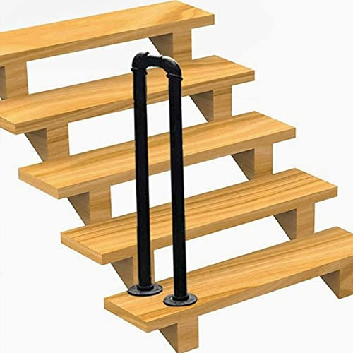 JNTFNE Handlauf auf der Treppe, Retro-Industrie-Eisen-Handlauf, rutschfest, für Innen- und Außenbereich, Villa, dekoratives Geländer, Korridor, Stützstange (65 cm)