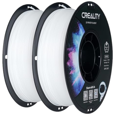 Creality CR-PETG Filament 1.75mm 2kg Weiß, 3D Drucker Filament PETG, Maßgenauigkeit +/-0,02mm Vakuumverpackung Ordentliche Spule (2 x 1kg Spule, Weiß+Weiß)