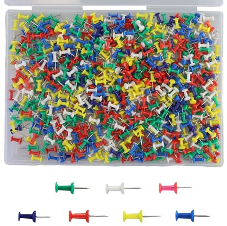 700 chiodi multicolori, spilli da disegno, creativi, decorativi, colorati, grandi, puntine colorate per bacheca, puntine, spille push per foto, hangingTacks, tag, ufficio e casa, bacheca
