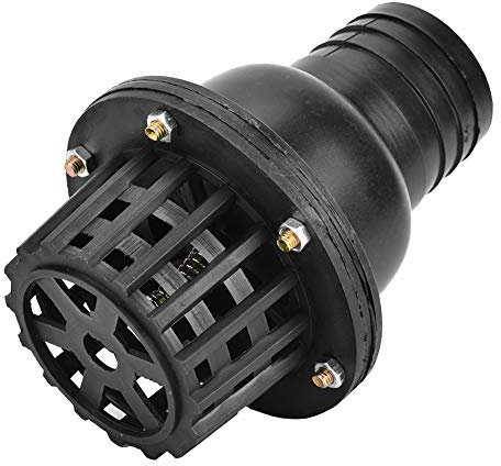 Phefop Clapet de Pied de Pompe à Eau, Clapet Anti-Retour Plat Basse Pression en PVC de 1,5 Pouces, Noir pour Machine à Fluide, Conçu Professionnellement avec de Bonnes Performances, (2in)