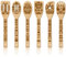 GLOBLELAND Set di 6 cucchiai in legno antichi totem set di utensili da cucina in bambù intagliato utensili da cucina in legno inciso set di spatole da cucina per cucina divertente regalo di
