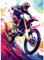 MAXBYE 5D Motocycliste Diamond Art, Racing Bike Peinture Diamant Painting Kit pour Adulte Débutant, Broderie Diamant Set, Production Mosaïque, DIY Peinture Diamant pour Murale Décoration 30x40cm