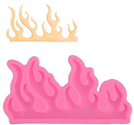 Multifunktionale Flammen-Fondant-Schablone, Hervorragende 3D-Effekte, Anti-Hochtemperatur-Silikon-Feuerform-Schablone für Kuchendekoration