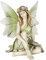 Pevfeciy Elfen Figuren Feen Statue Harz Gartenfiguren & gartenstatuen Gartendeko für draußen,Europäische kreative Gartenfeen-Ornamente,Sitzende Elfen Skulptur mit Flügeln H 26cm,Grün,D