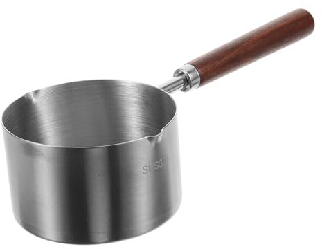 MUCKLILY Olla Con Pico Vertedor Inoxidable Cacerola Reutilizable Para Cocina Con Aleatorio Para Calentar Aceite y Salsas