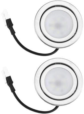 Heilanole 2 Bombillas LED de Acero Inoxidable para Campana Extractora, Repuesto de 12 V CC para Piezas de Cocina, Color Plateado